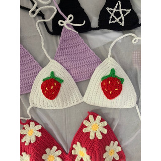 Bikini dâu tây Ly Phạm - bikini len móc handmade