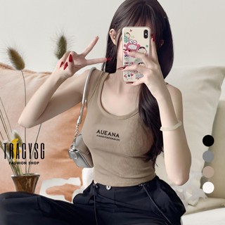 áo croptop có mút ngực, ba lỗ sát nách hoạ tiết chữ, hở lưng, tank top ôm body cotton gân đẹp mặc hè, tập gym, freesize