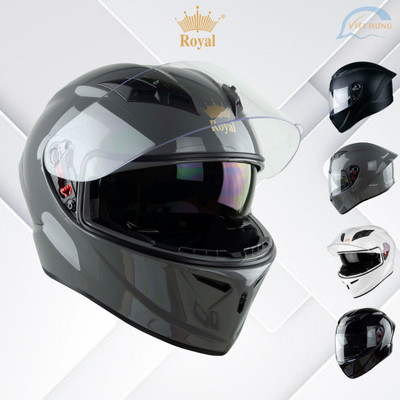 Mũ bảo hiểm Fullface 2 kính cao cấp -  Royal M266 Màu Xám Xi Măng , Trắng , Đen – Hàng chính hãng – Bảo hành 12 tháng