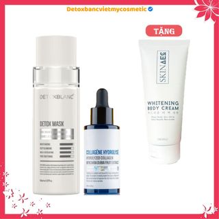 [Chính hãng]Bộ đôi thải độc dưỡng trắng da Detoxblanc Tặng kem dưỡng trắng body Skin aec