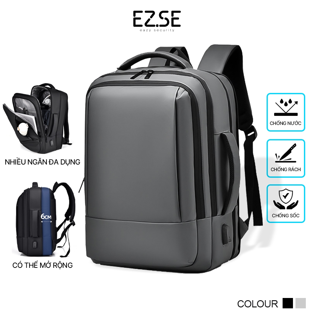 Balo đựng laptop cao cấp chống sốc chống nước EAZY BLA01 , Balo laptop 17 inch 15.6 inch có cổng sạc USB