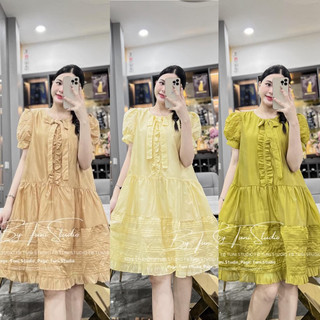 Váy babydoll li chân nơ ngực
