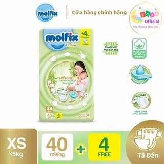 Tã dán NB/ XS/ S Molfix sợi tre thiên nhiên, cực thấm hút