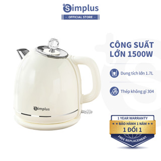 Ấm đun nước cổ điển Simplus Dung tích 1.7L Lòng ấm bằng thép không gỉ 304 DRSH006 - Bảo Hành 1 Năm 1 Đổi 1