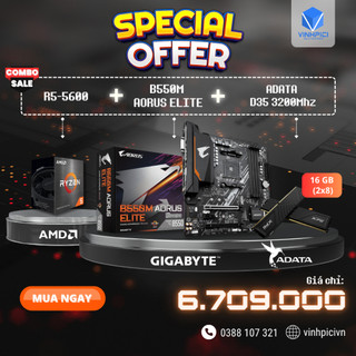 Combo amd b550m aorus elite + r5 5600 + adata gammix d35 ddr4 16gb 3200mhz