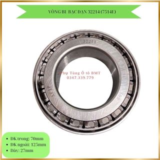 Vòng bi xe tải (bạc đạn hộp số), mã số 32214 (7514E). Kích thước d70*d125*b27, bi côn