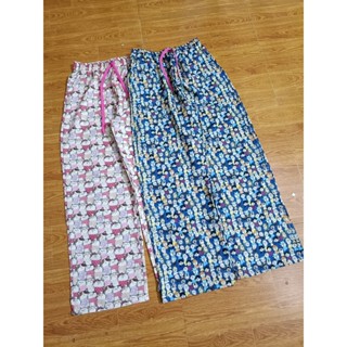 quần ống rộng dáng suông hoạt hình siêu ngọt ngào dễ thương cạp chun lưng cao có dây rút