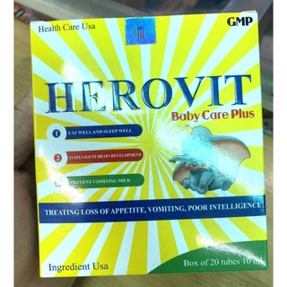 Herovit baby care ăn ngon ngủ tốt bé khỏe mạnh, bé thông minh hộp 20 ống