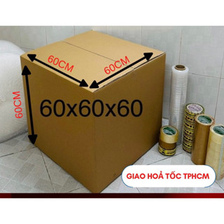 Thùng carton, giấy lớn dày cứng 60x60x60 - 5 lớp giao hỏa tốc, đựng tài liệu, dọn trọ, đóng hàng.