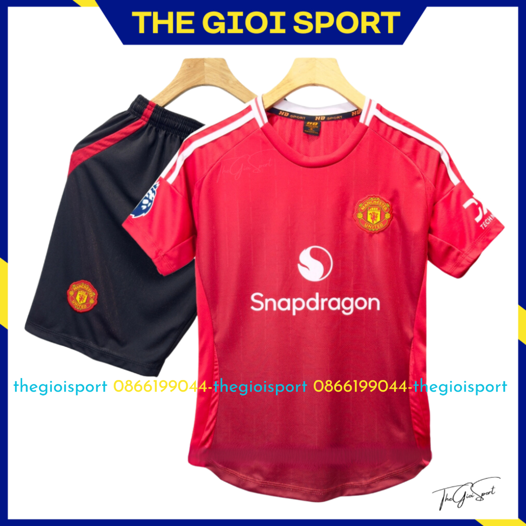 [Tặng Vớ Đá Banh] Quần Áo Bóng Đá, Đồ Đá Banh MU Đỏ 2024 2025, Thun Mè Cao Cấp Ko Nhăn Ko Xù Lông