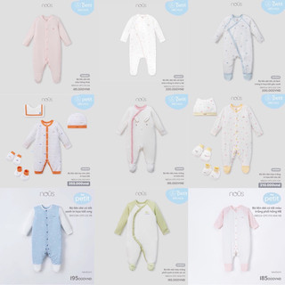 Các mẫu body có tất newborn NOUS vải petit cho bé sơ sinh