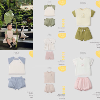 Mẫu cộc cài vai Nous các màu vải doux 6M-3Y