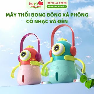 Máy thổi bong bóng xà phòng có đèn, nhạc và kèm dung dịch cho bé - monster bubbles mideer