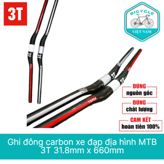 Ghi đông carbon xe đạp địa hình mtb 3t 31.8mm x 660mm