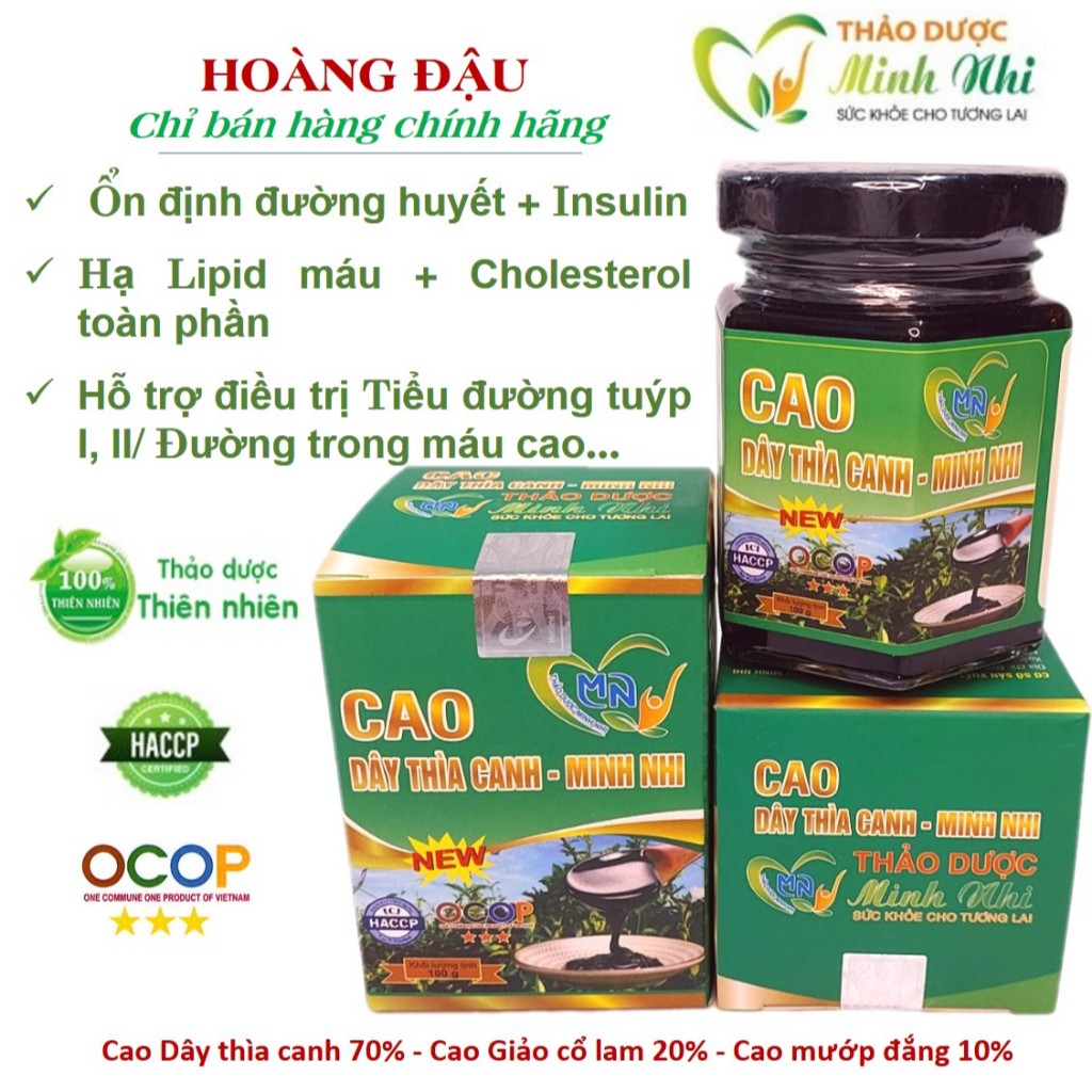 Cao Dây Thìa Canh Cao Giảo Cổ Lam Cao Mướp Đắng (Lọ 100G) Của Minh Nhi Cho Người Tiểu Đường