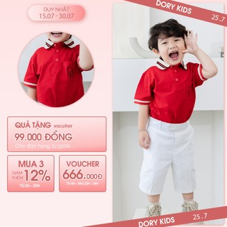 Áo Polo cho bé trai, họa tiết cá sấu DORYKIDS thiết kế năng động thoáng mát cho bé trai bé gái unisex cao cấp PL02