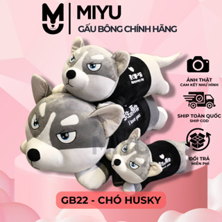 Gấu Bông Chó Husky MIYU - Thú Bông Chó Sói Ngáo Đáng Yêu - Chính Hãng Cao Cấp - Gấu Ôm - Chất Vải Siêu Mịn