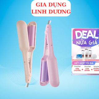 Máy uốn tóc xoăn sóng nước hippie 32mm chất liệu gốm sứ ceramic cao cấp 2 trục máy làm xoăn tóc - u2