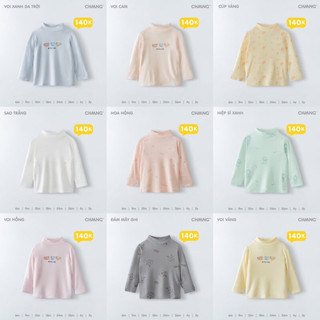 Áo giữ nhiệt cổ 3p CHAANG in chữ cho bé trai bé gái