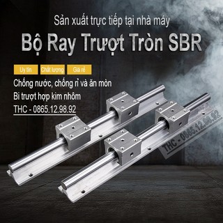 Thanh Ray Trượt Tròn Có Đế SBR12 16 20 25 Kèm Con Trượt Cao Cấp Ty Trượt Dẫn Hướng CNC Chính Xác