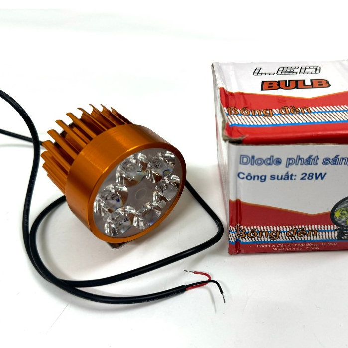 Đèn trợ sáng l6 vỏ nhôm tản nhiệt vàng bảo hành 3 tháng