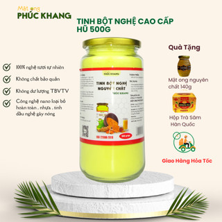 Tinh bột nghệ đỏ cao cấp phúc khang 500g/hũ