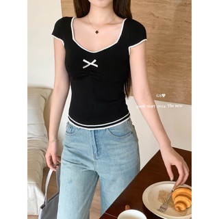 ÁO LEN MỎNG ĐÍNH NƠ TAG AS - @Reecicime