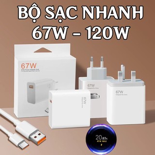 Bộ Sạc Nhanh Mi 67W cho máy có hỗ trợ không nóng hay loạn cảm ứng khi sạc, cáp sạc nhanh dài 1m