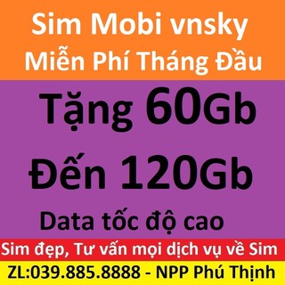 Sim data vnsky mobifone, Miễn phí 60gb data tháng đầu