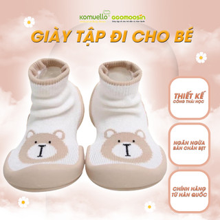 [Giày lười em bé] - giày công thái học trẻ em Ggomoosin - White Bear