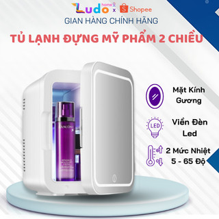 Tủ Lạnh Mini Có Gương và Đèn Led đựng mỹ phẩm tiện lợi, dung tích 6L, tiết kiệm điện năng, làm lạnh nhanh chóng X455