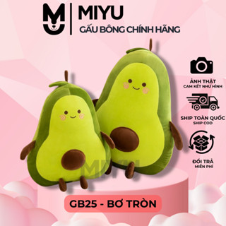 Gấu Bông Bơ Tròn MIYU - Quả Bơ Xanh Đáng Yêu - Thú Nhồi Bông Cao Cấp - Chất Vải Siêu Mịn - An Toàn Với Trẻ Em