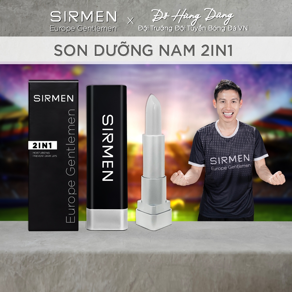 Son Dưỡng Nam 2 In 1 Nguyên Liệu Châu Âu Sirmen Europe Gentlemen Dòng Cao Cấp 4.2G Chiết Xuất Tự Nhiên Công Nghệ Eu - Nano