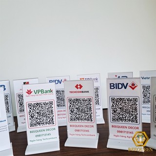 Menu mã QR code , in mã để bàn mica , kích thước 7x14cm bền đẹp