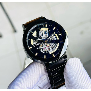 Đồng hồ nam dây thép Bulova Automatic Skeleton 98A203