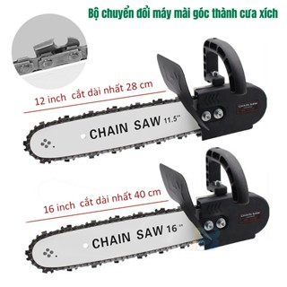 Bộ Chuyển đổi Nam xích gắn máy mài 100 Thành máy cưa xích cầm tay mini Có bình nhớt tra tự động 12/16 inch