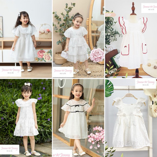 Đầm trắng tay dài tiểu thư cho bé gái