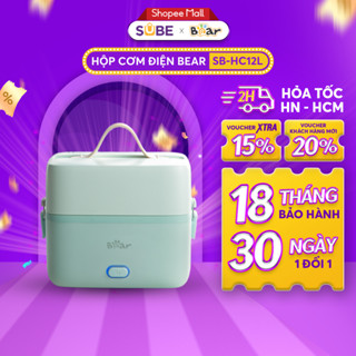 Hộp Cơm Cắm Điện BEAR 2 tầng, 3 ngăn hâm nóng nhanh, khay Inox 304 an toàn giữ nhiệt 1,2L - SB-HC12L