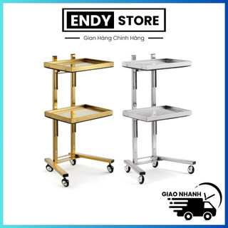 Xe đẩy mạ vàng, mạ bạc inox 304 cao cấp, kệ đẩy spa đựng dụng cụ đồ y tế spa thẩm mỹ