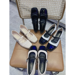   Lùi 1 size  Giày marryjane chất da mềm đế cao 5p mũi vuông 