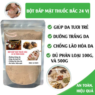 Bột Thuốc Bắc 24 vị trắng da đắp mặt nạ ngăn ngừa mụn giảm thâm