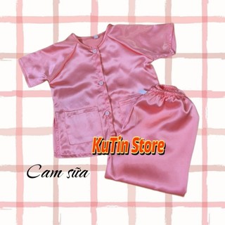 Bà ba cho bé (8-45kg) màu trơn tay ngắn chất phi lụa