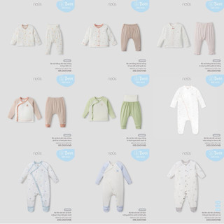 Full mẫu quần áo nous cho bé sơ sinh size newborn