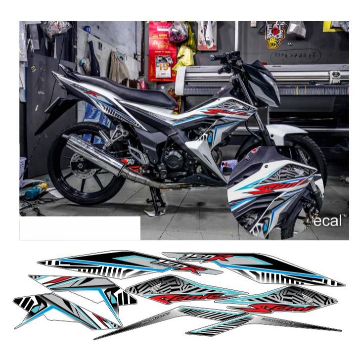 tem sonic 150 trắng xanh H05
