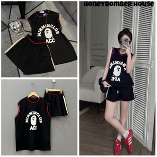 Set Đồ Tanktop ACC Viền Đỏ 🌸 Đồ Bộ Nữ Form Rộng phong cách Ulzzang🌸
