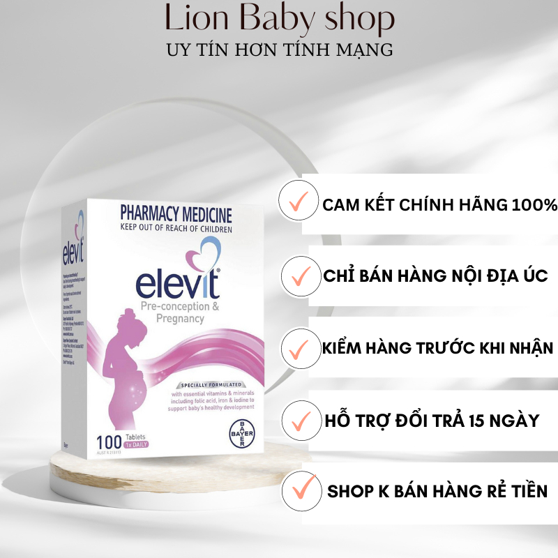 Vitamin Tổng Hợp Elevit của Úc [CHÍNH HÃNG] hộp 100 viên cho bà bầu