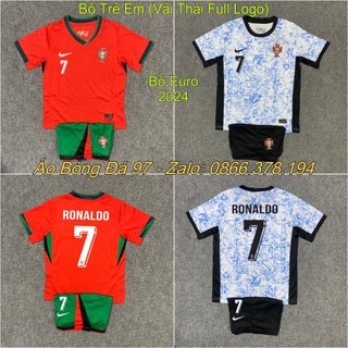 Bộ Quần Áo Bóng Đá Trẻ Bồ Đào Nha 2024/2025 - Chuẩn Mẫu Thi Đấu - Vải Polyester Gai Thái