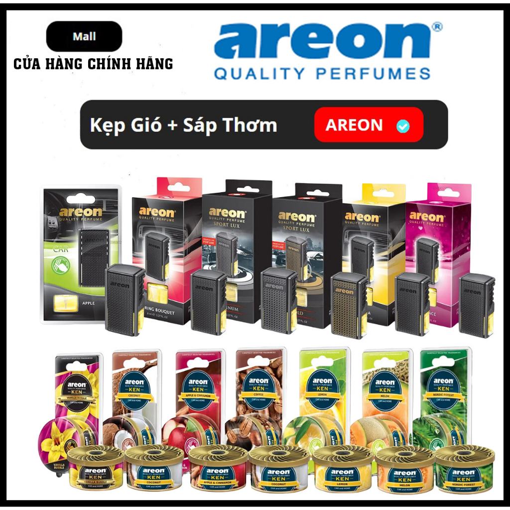 AREON - Sáp thơm cao cấp khử mùi Ô tô Areon Ken - Chính Hãng - Nhập khẩu Bulgaria (Nhiều mùi)