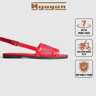 Giày sandal bệt lưới phối quai hậu da mềm xinh DÉLICAT N183
