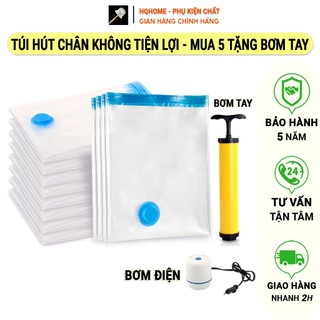 Túi Hút Chân Không Chính Hãng Đủ 4 Cỡ Đựng Quần Áo, Chăn Ga.. Mua 5 Tặng Bơm Tay. Có Máy Hút Điện Tiện Lợi Vượt Trội